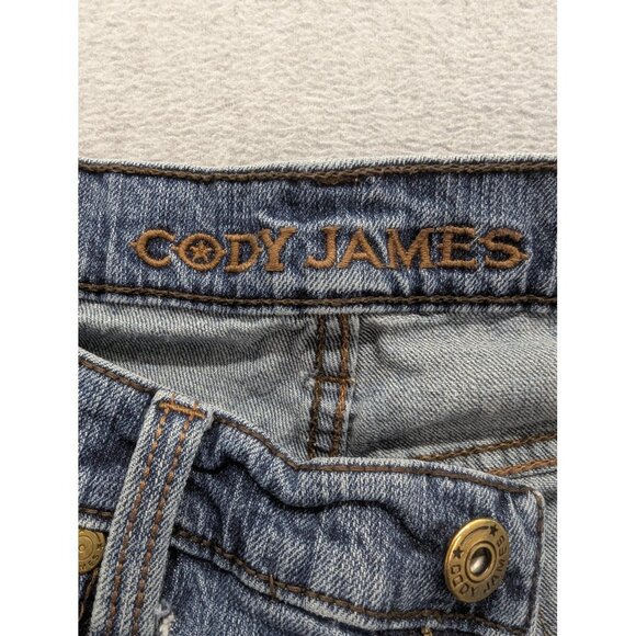 Cody James Jeans Mens 34x32 Blue Bootcut Western Stretch Denim Distressed Faded - Picture 15 of 16